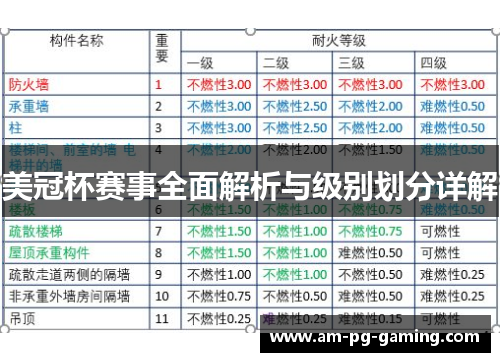 美冠杯赛事全面解析与级别划分详解